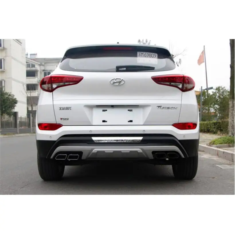 Для автомобильного бампера для hyundai Tucson. Высокое качество абсолютно ABS защитная пластина передняя+ задняя автомобильные аксессуары