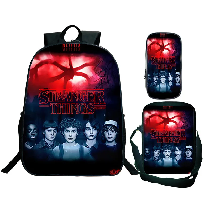 Хит US TV Stranger Things 3 шт./компл. рюкзак с 3D принтом большие школьные сумки для