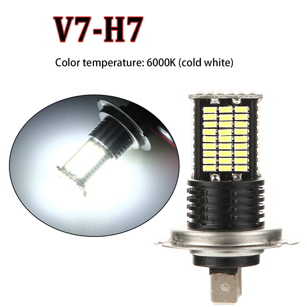 2Pcs H7 IP68 Universal Car Waterproof Super Bright Auto Driving Lamp Car LED Durable Energy-saving Fog Lights Bulb LED Light