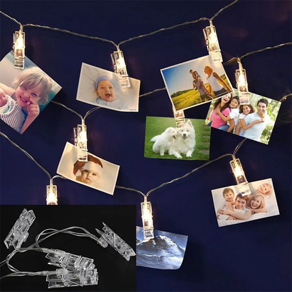 Photo Iight String 40 LED Iights Remote Control Battery Powered Warm White Iight Photo light string room wall decoration new#25
