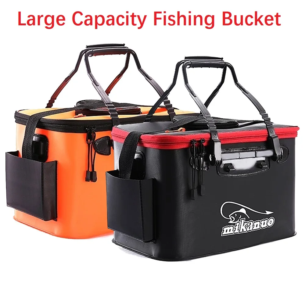 5 Sizes 11-35L  Portable Zipper live Fishing Bucket Outdoor Folding EVA Fishing Bag Live Fish Bucket Camping Hiking Fishing Bag