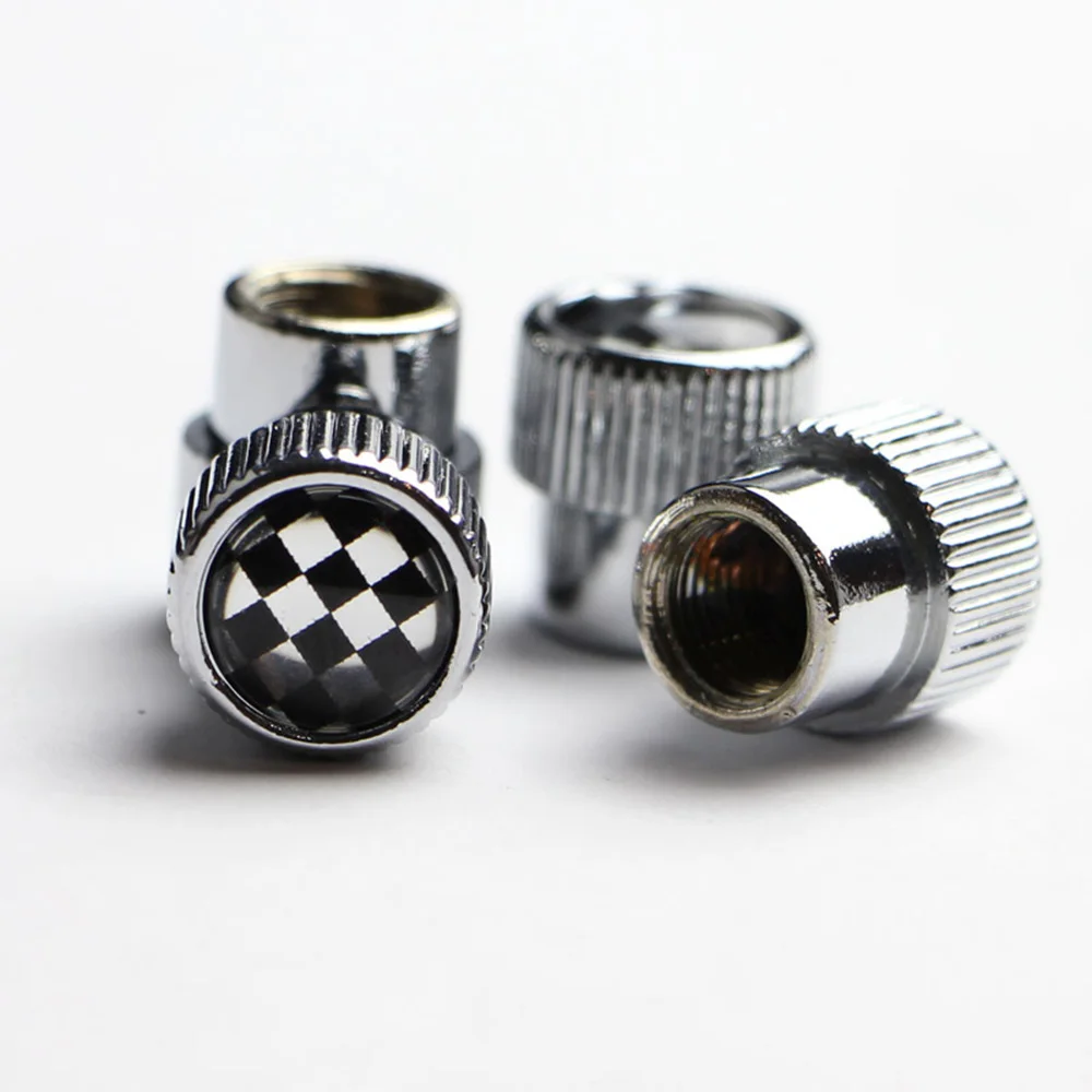 Checker Silver 4 шт. Автомобиль Стайлинг колесные диски стволовых воздушный клапан крышки для Mini Cooper One S JCW R55 R56 R60 R61 F54 F55 F56 F60 аксессуары - Название цвета: Checker Silver