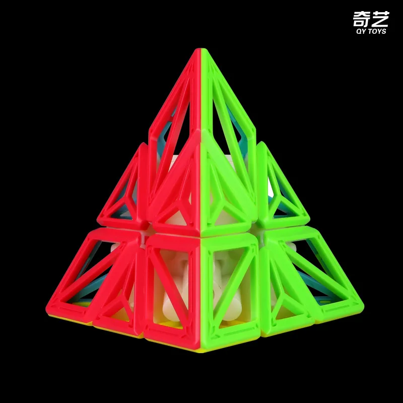 Новые QiYi ДНК Пирамида 3x3 Красочные Stickerless Magic Cube Скорость MoFangGe головоломки, развивающие игрушки для детей