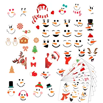 

Christmas Festival Ornaments Cartoon Snowman Self-adhesive Holiday Decoration Refrigerator Sticker 2020 Xmas Gift For Home Decor