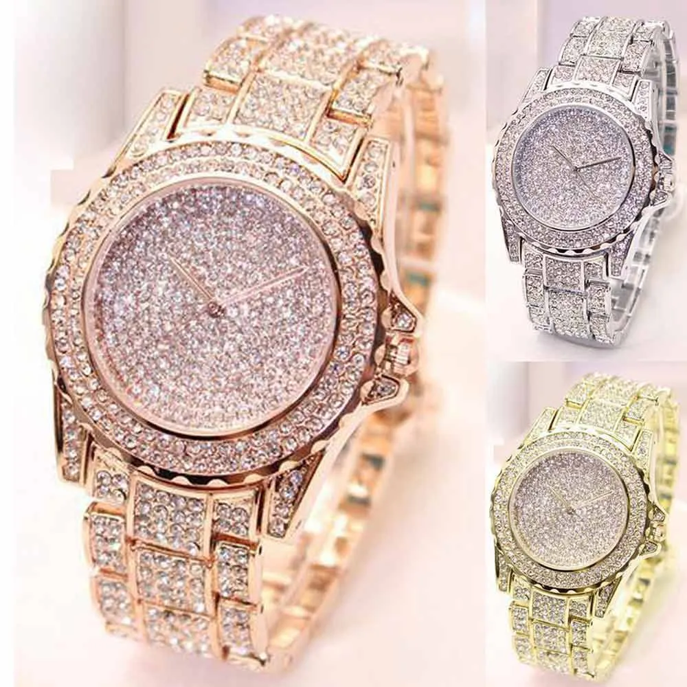 Saatleri часы для мужчин модные простые роскошные бриллианты Декор аналоговые кварцевые часы Vogue сплав часы Relogio Masculino часы мужские