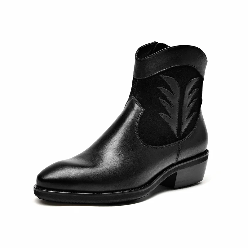 Black BeauToday/женские ботильоны из натуральной коровьей кожи; ажурные ботинки с боковой молнией и острым носком; сезон осень-зима; женские ботинки ручной работы; 03820 - Цвет: Black