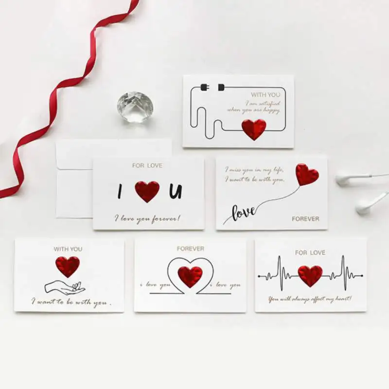  Greeting Cards For Valentines Day Blank Notes Card With Envelopes Wedding Invitation Cards Wedding  - 4000393343695
