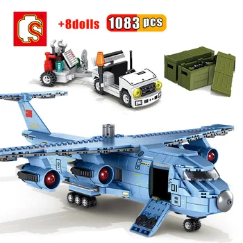 

SEMBO 375PCS Z-18 Helicopters Fighter Building Block Military army city plane Airplane Bricks Construction children toys for Boy