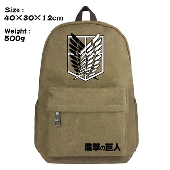 

Anime Attack on Titan Backpack Schoolbag Satchel Canvas Shoulder Bags Laptop Zipper Bags for Men or Women Accessory Gift