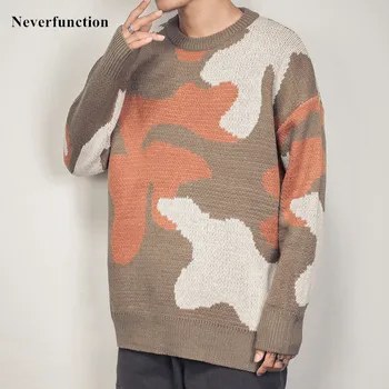 

Winter Autumn Men Warm soft Camouflage oversized Knitwear Sweater high quality Loose O-Neck Cotton Casual Pullovers sweater 5XL