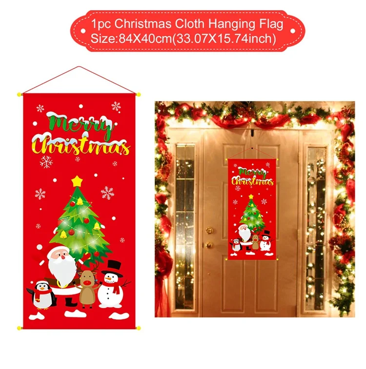 Christmas Banner 9 Домашний Рождественский дверной баннер, знак крыльца, Рождественское украшение для дома, Рождественский кулон, рождественские украшения Navidad - Цвет: Christmas Banner 9
