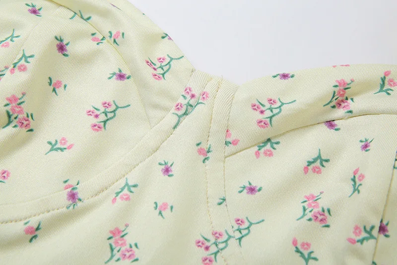 Yissang Print Floral Lace Up Bow Summer Bodysuit Women Backless Straps Corp Top Short Jumpsuit Sexy Playsuit Beach Wear Mujer