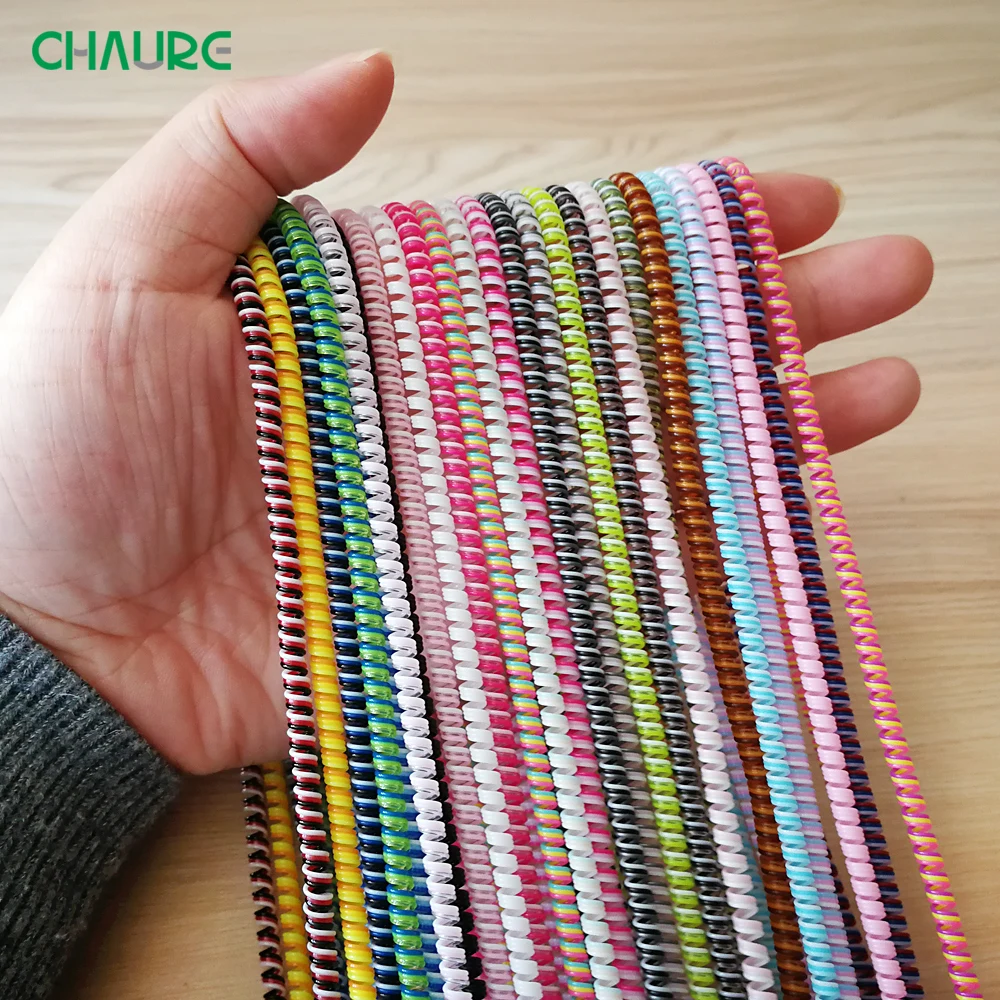 

1.4m Color phone Wire Cord Rope Protecto Anti-break spring protection rope for USB Charging Cable earphone Data Bobbin Winder