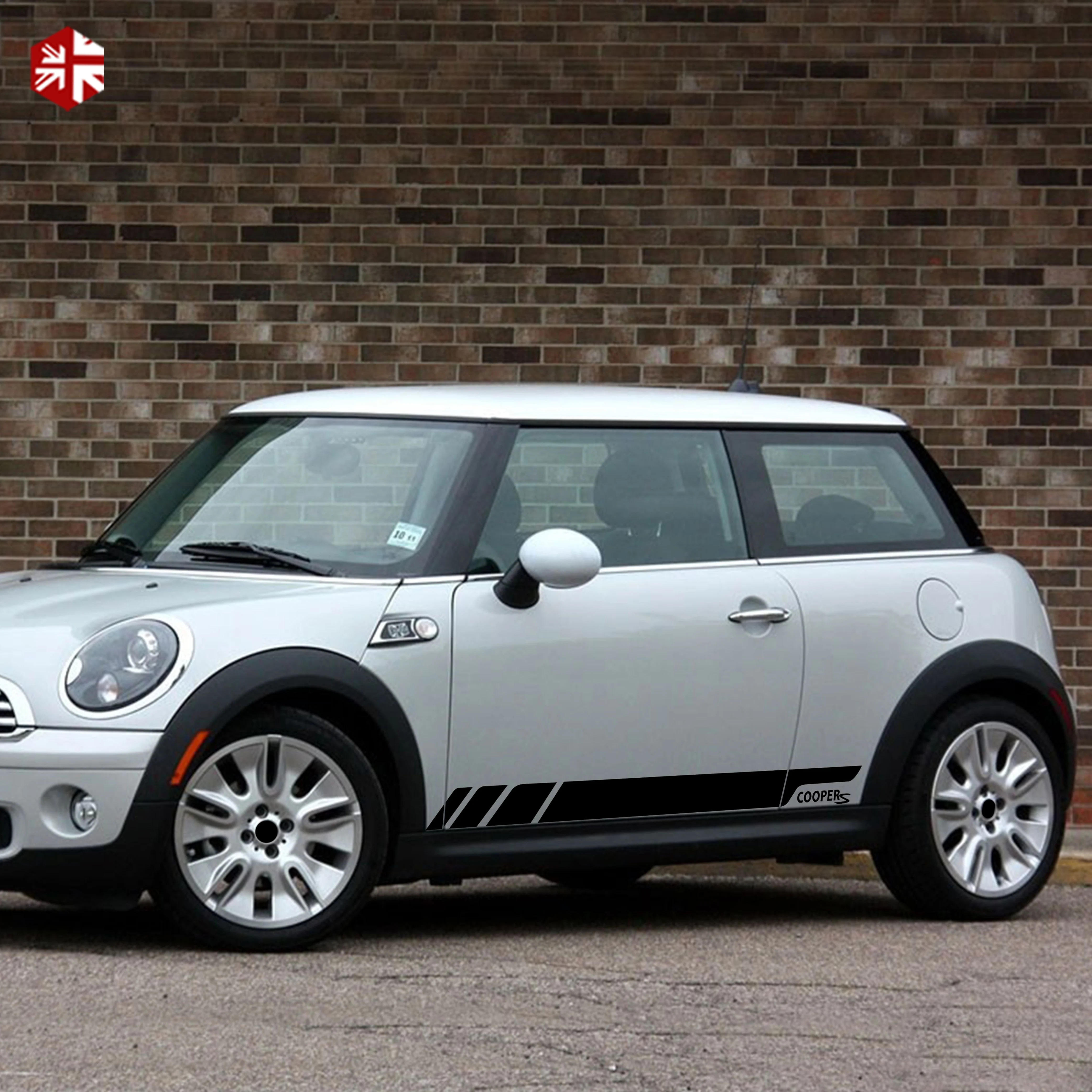 2 шт. автомобильный Стайлинг Cooper S графика виниловая наклейка гоночная дверь боковые полосы наклейка для MINI Cooper S R56 One JCW аксессуары