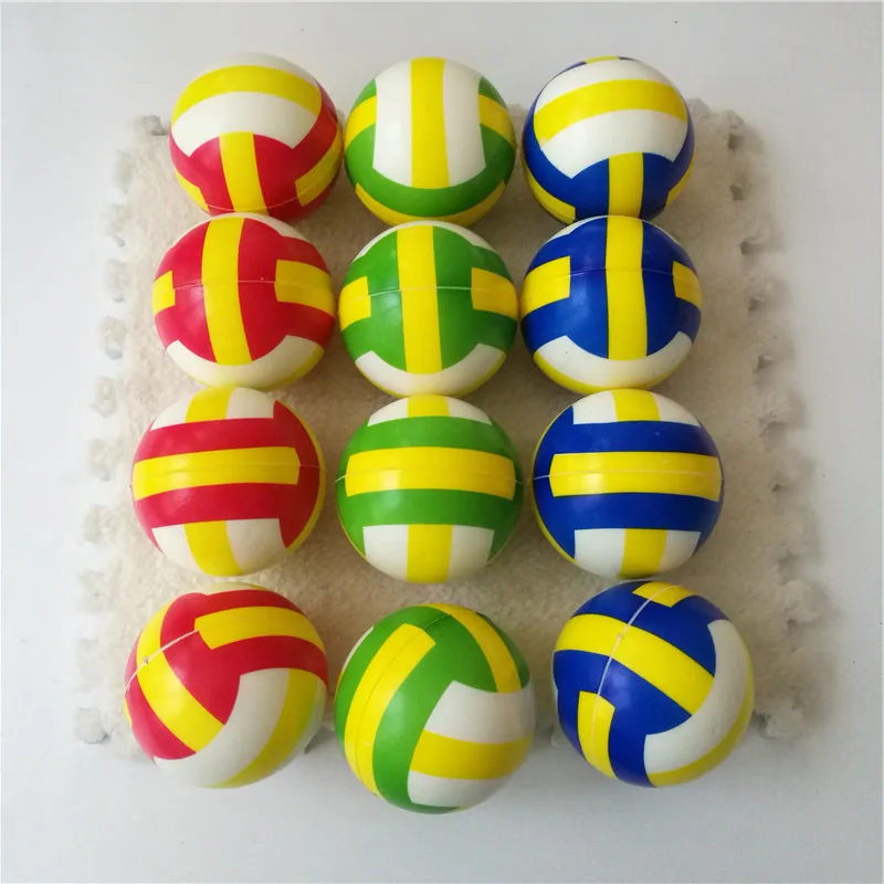 12pcs 6.3cm Anti Stress Ball Relief soccer Football Basketball Baseball Tennis Soft Foam Rubber squeeze Ball Toys for Children 11