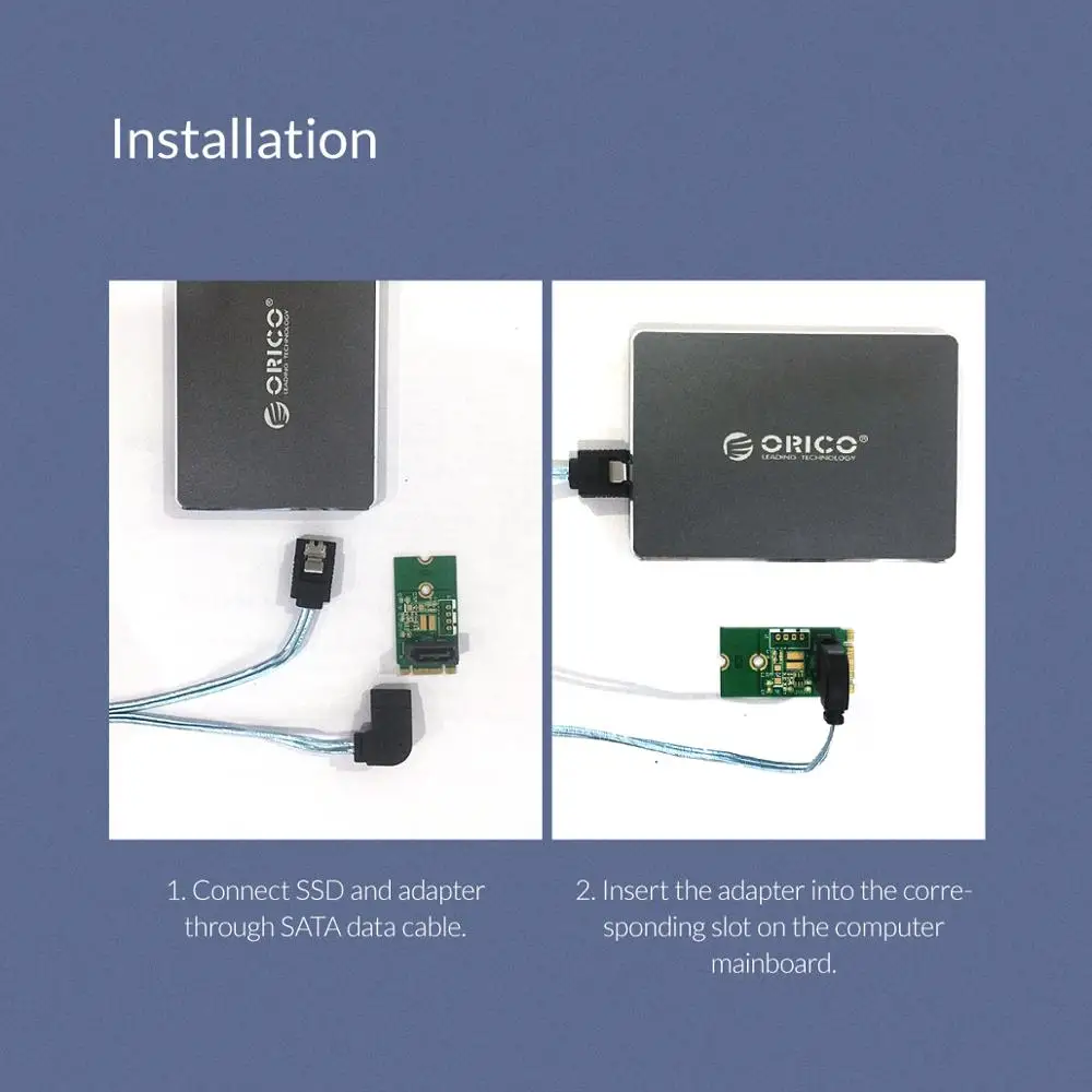 Адаптер ORICO SATA к M.2 NGFF 7PIN SSD твердотельный жесткий диск 22X40 размер поддержка
