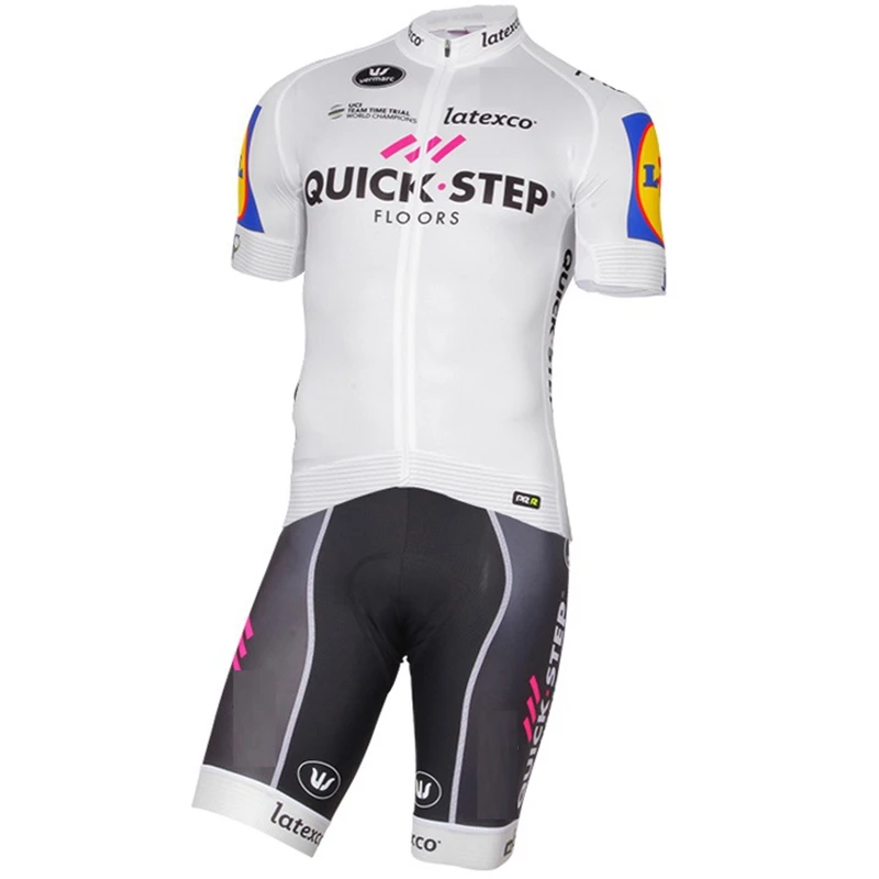 cycling set QUICK STEP комплект для командных гонок, футболка с коротким рукавом и шорты-нагрудники для горного велосипеда, рубашка для велоспорта, одежда для велоспорта, профессиональная качественная одежда для велоспорта - Цвет: cycling set