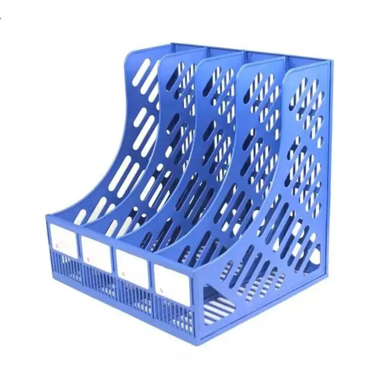 

Office Supplies FUQIANG Plastic Desktop Storage File Holder A4 Quadruple File Column File Box Information Rack Direct Selling
