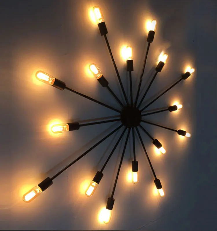 Винтажные потолочные светильники в виде паука для дома, потолочный светильник из кованого железа, E27 Лампа для гостиной, Lamparas De Techo
