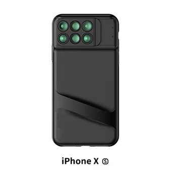 

6 in 1 Phone Lens Cover Case Wide Angle Phone Camera Lens Fisheye Telephoto Macro Camera Lens for iPhone XS
