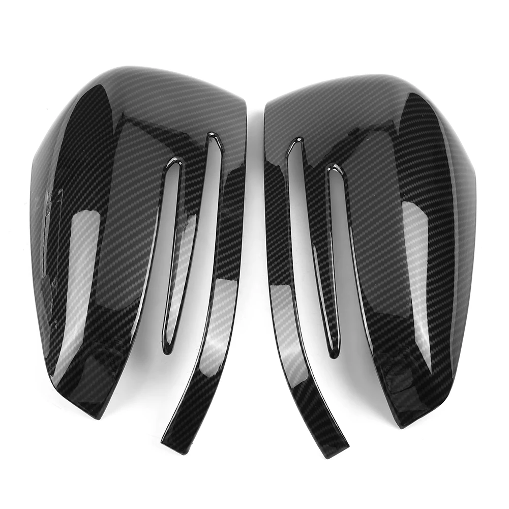 

1 Pair Carbon Fiber left right Side Rear View Mirror Cap Cover Trim ABS Plastic Fit For Mercedes Benz A B C GLA Class W204 W212