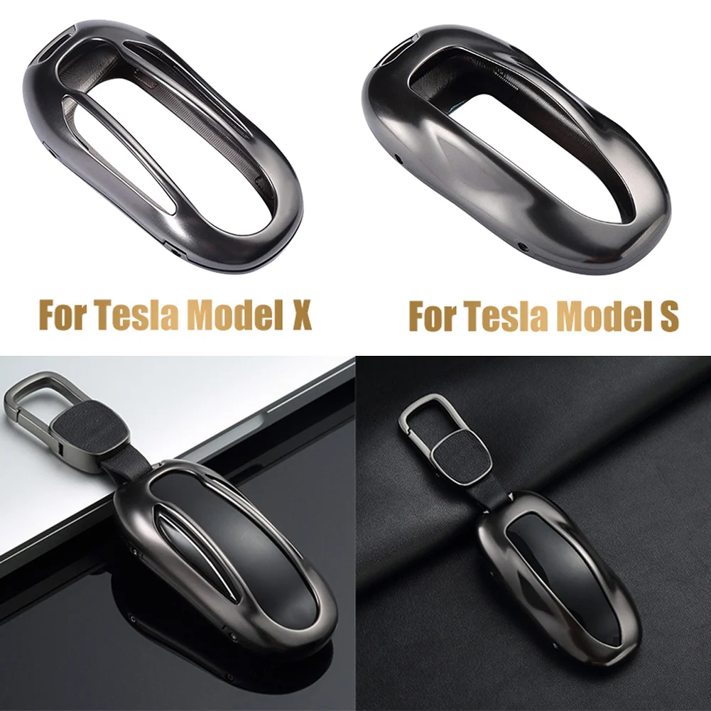 Fashion Aluminum Alloy Car Key Case Cover with Belt Shell Storage Bag Protector for Tesla Model S X | Автомобили и мотоциклы