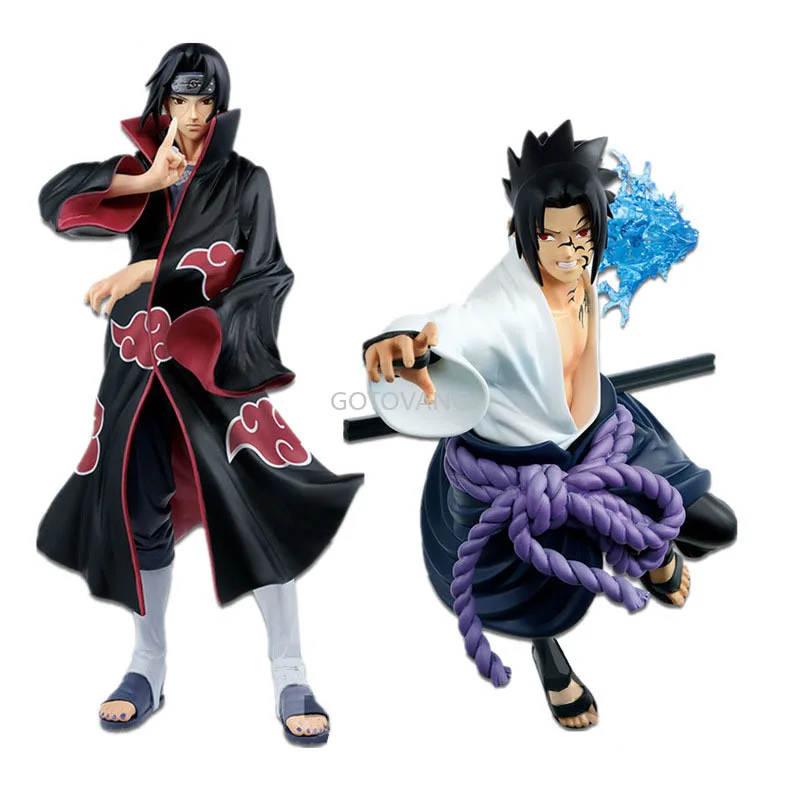 22 см вибрационные звезды Наруто Uchiha Itachi Sasuke фигурка Вибрация UCHIHA SASUKE ПВХ Модель