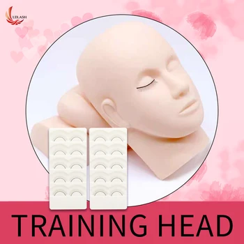 

False Eyelashes Extension Practice Exercise Kit Makeup Mannequin Head Set Grafting Eyelash Tools Kit Practice Eye Lashes Graft