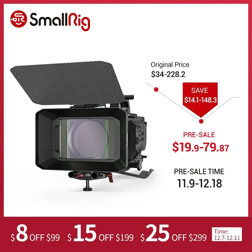 

SmallRig Lightweight Clamp-On Matte Box with Carbon Fiber Top Flag 2660