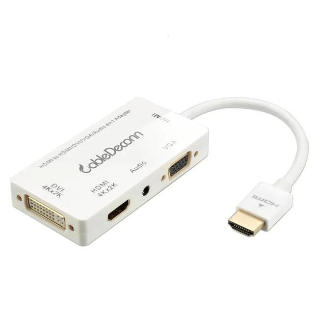 Белый Переходник HDMI разветвитель 4K@ 30 Гц HDMI к VGA, HDMI, DVI HDMI кабель для HDTV PS3 многопортовый 4-в-1 Адаптер HDMI - Цвет: Белый