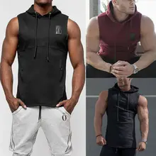 Sleeveless Men's Hoodies Tank Tops Summer Mens Gym Bodybuilding Singlet Hoodie Sleeveless Muscle Tank Top Sweatshirt Vest