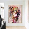 Modern Abstract Graffiti Woman Portrait Posters and Prints Canvas Paintings Wall Art Pictures for Living Room Decor (No Frame) 3