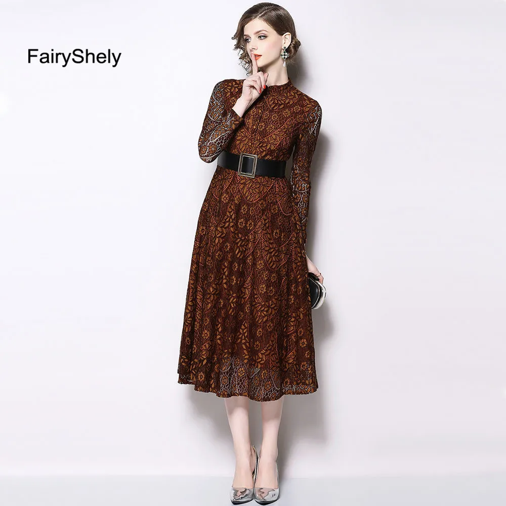 

2019 Autumn Long Sleeves Waist Collection Plus Size Dress 3XL Women Sexy Elegant Lace Club Celebrity Evening Party Dress XXXL