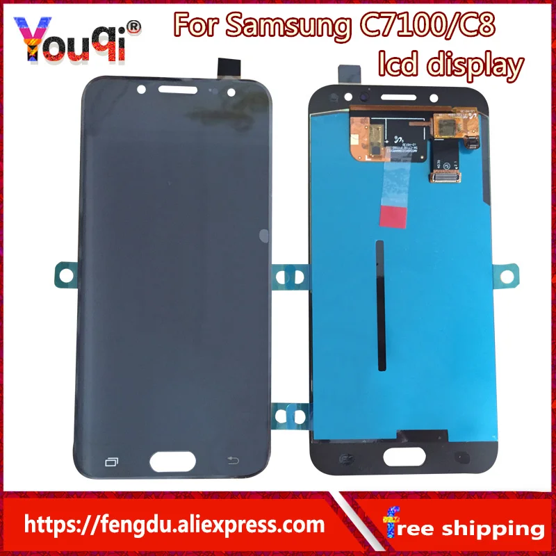 

Youqi lcds For Samsung Galaxy C7 2017 C8 C7100 C710 LCD Display Touch Screen Digitizer Assembly C710F/DS J7+ J7 plus screen