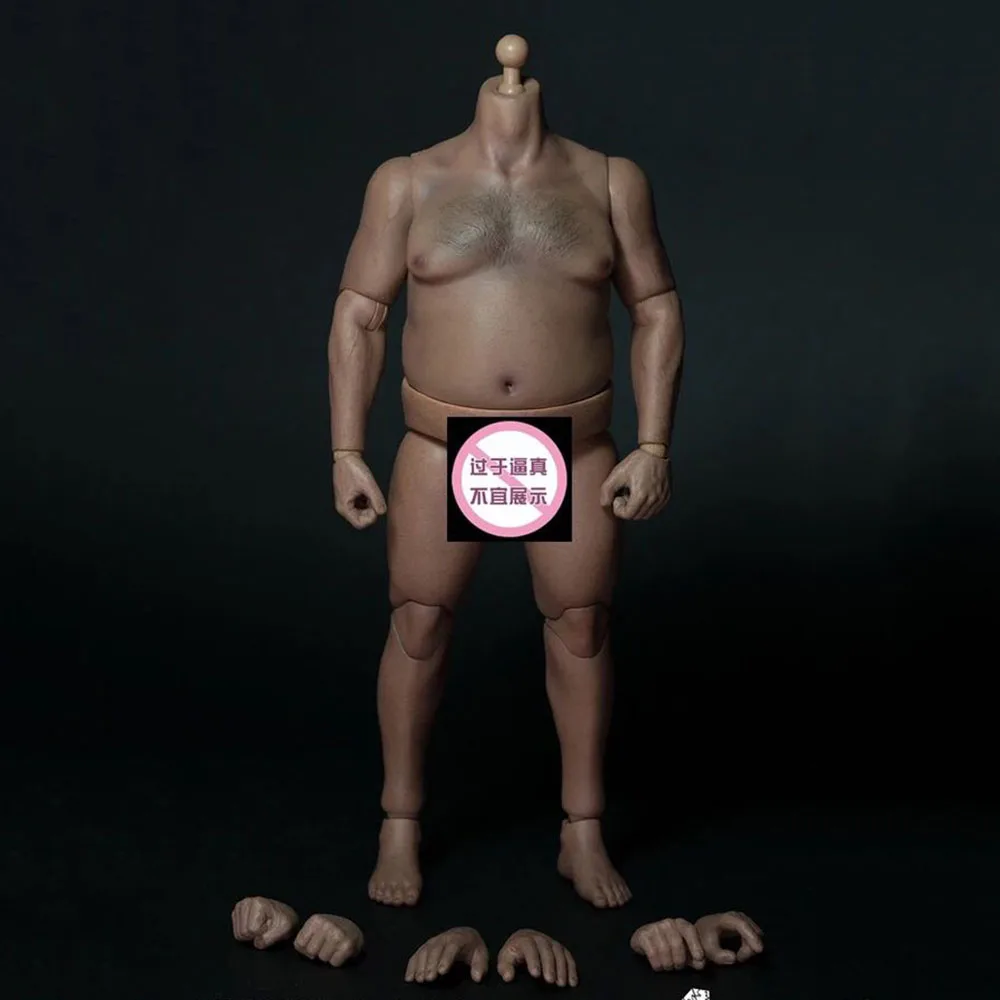 

In Stock AT018 1/6Scale Male Figure Accessory Fat Man Boy Body Figure Military Chest Fat Meat 12" Soldiers for 1:6 Figure Body