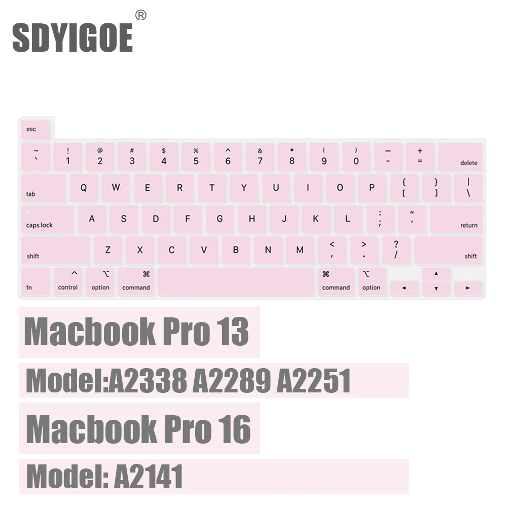 Чехол для клавиатуры Macbook Pro 13 2020 M1 A2338 A2289 16 дюймов 2019 A2141 силиконовая Пылезащитная