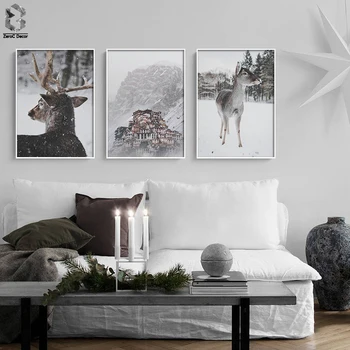 

Marango Rangarik India Landscape Canvas Wall Art Poster Nordic Deer Print Painting Nature Decoration Pictures Modern Home Decor