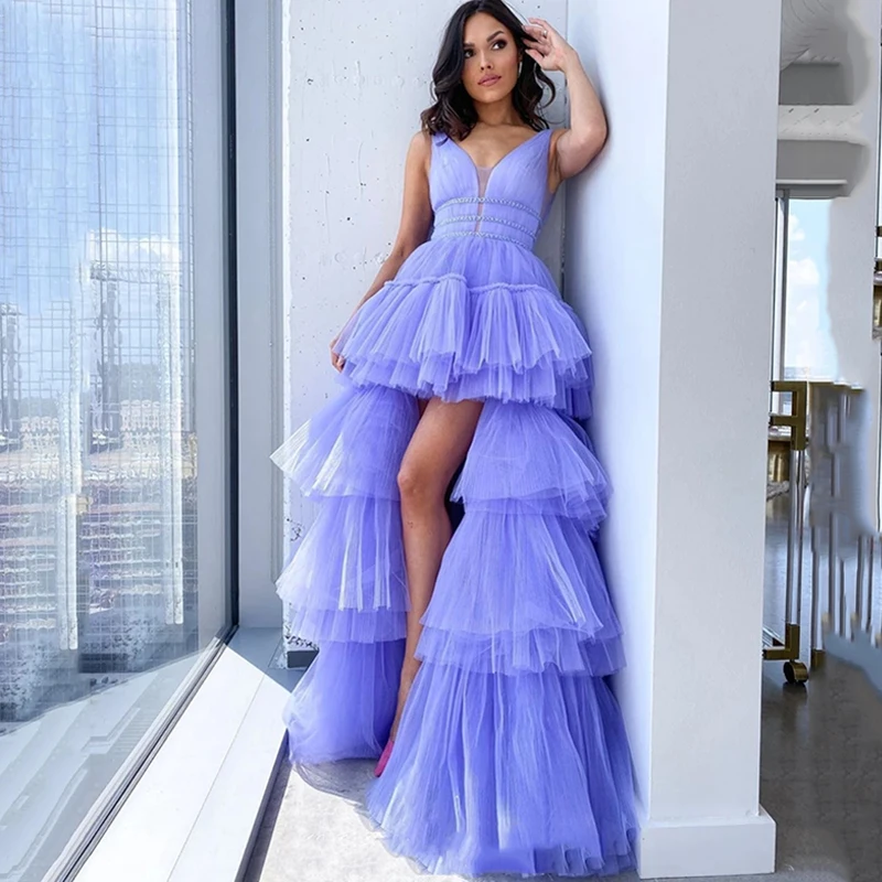 High Street Lilac Ruffles Tiered High 