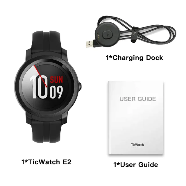 TicWatch E2 (Refurbished)  Wear OS by Google Smart Watch GPS  iOS & Android 5ATM Waterproof Long Battery Men/Women Sportswat 6
