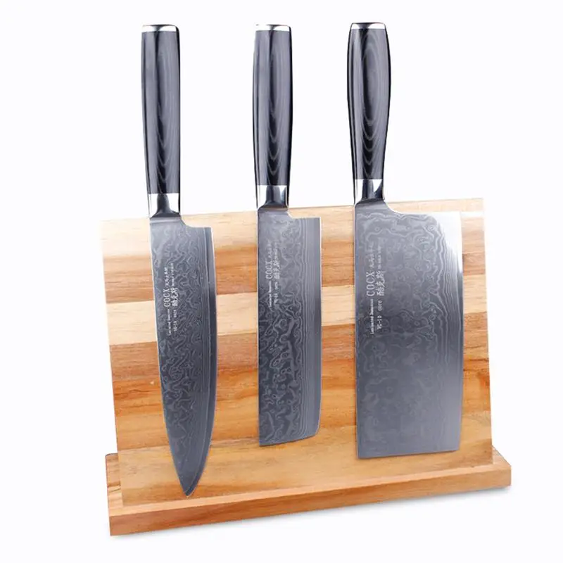 Деревянный магнитный держатель для ножей креативный держатель для ножей органайзер для хранения кухонного бара блок для хранения ножей подставка
