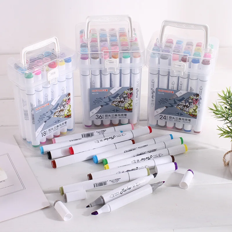 

Professional Color Marker Set Drawing Alcoholic Double Tip Brush School Supplies Sketch Mark School Art Supplies Brush Pens