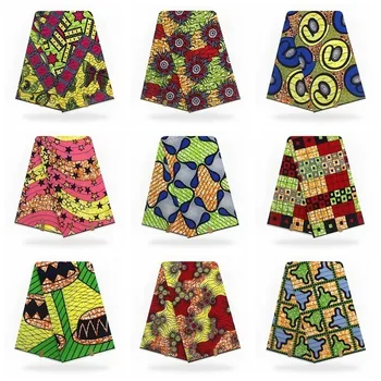 

High Quality African Real Veritable Wax 6yards/lot Guaranteed Pagne Wax African Fabric 100% Cotton Ankara Fabric For Dress Soft