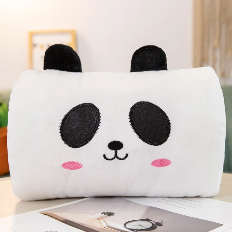 panda Мультяшные животные, грелка для рук, подушка 30 см* 25 см, плюшевая грелка для рук с героями мультфильмов, подушка для рук, подарок на праздник - Цвет: panda