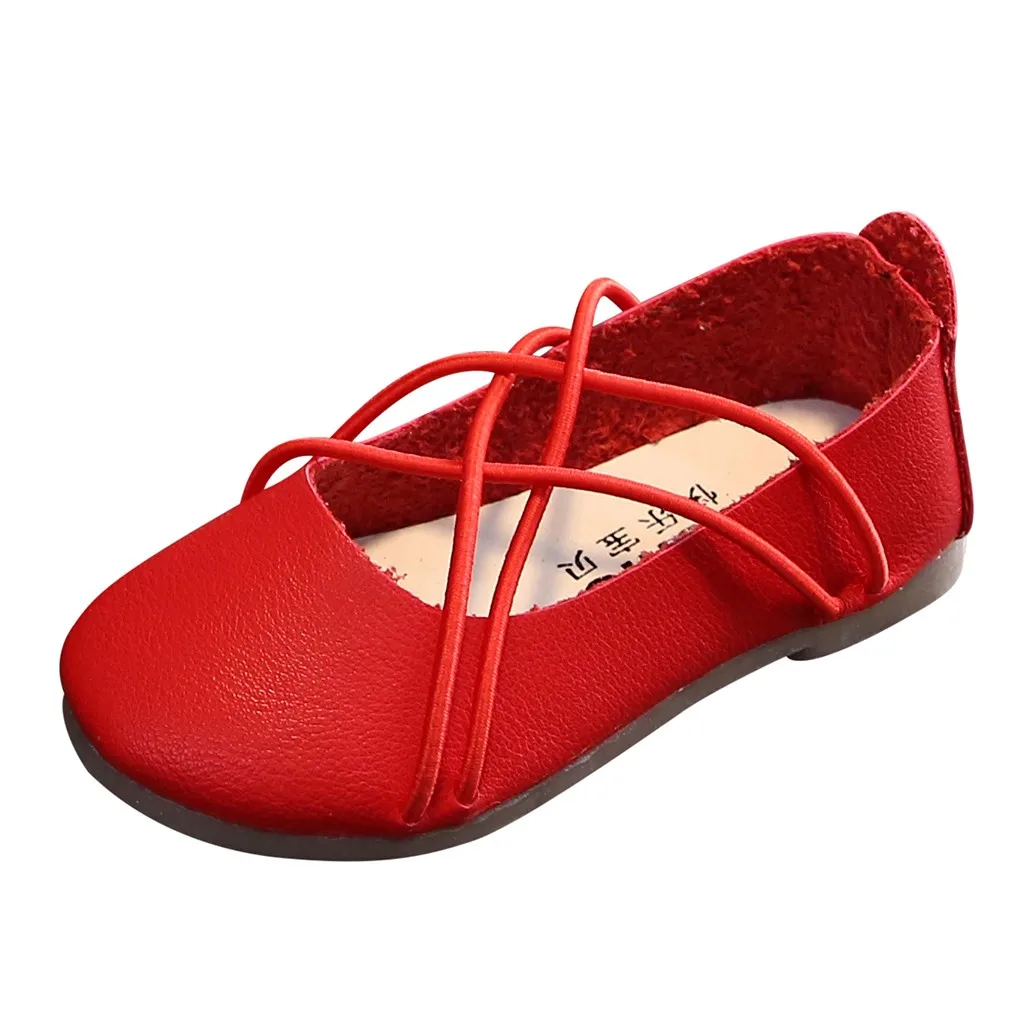 

Baby Girls Solid Color Cross-tied Princess Shoes Spring Autumn Big Girl Shallow Soft Sole Single Shoe туфли для девочки *