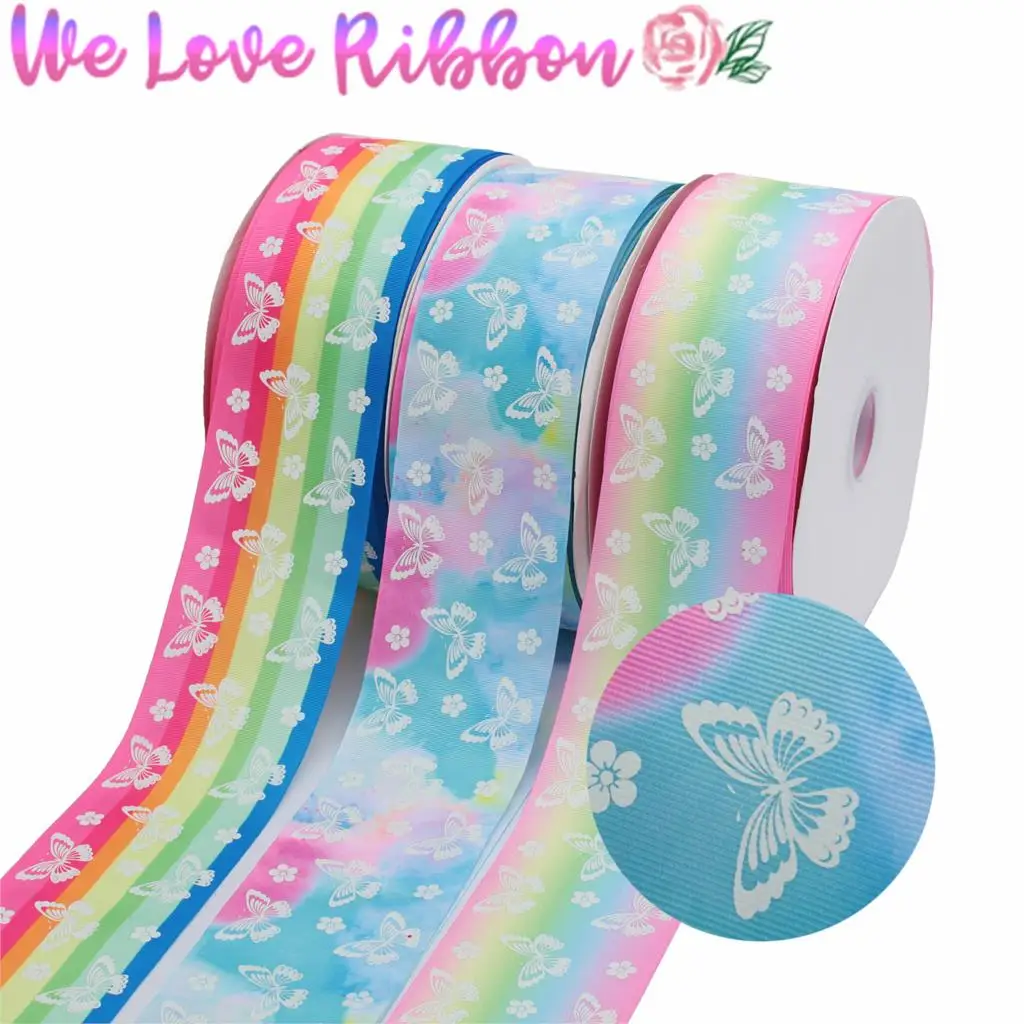 3 &quot75 мм мультяшная Бабочка белые чернила печать светится в темноте радужная