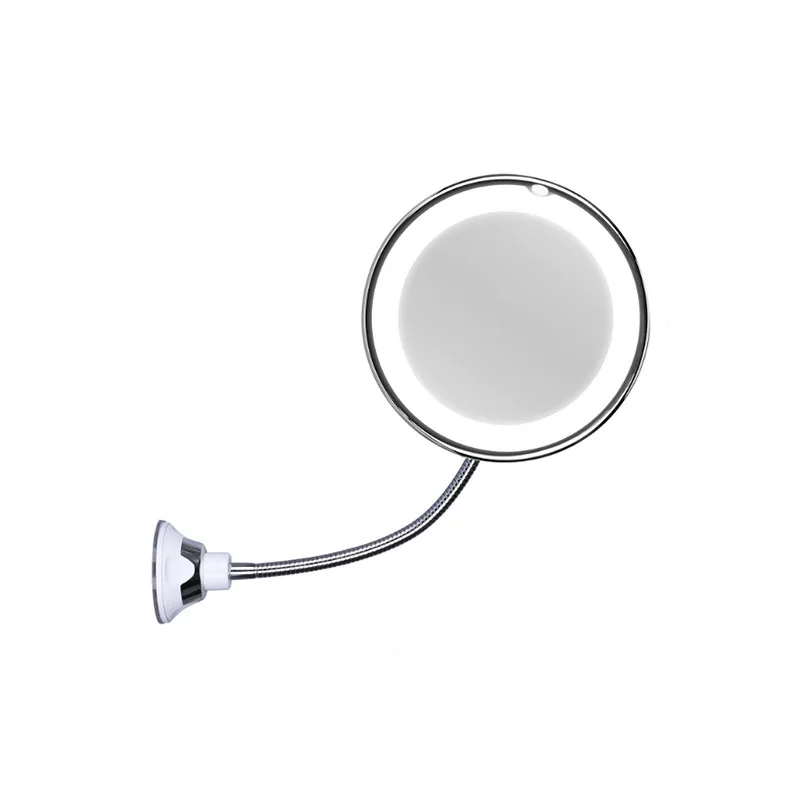 

10x Magnifying LED Mirror 360 Rotation Flexible Gooseneck Lighted Bathroom Makeup Shaving Mirror Adjustable Bendable Gooseneck