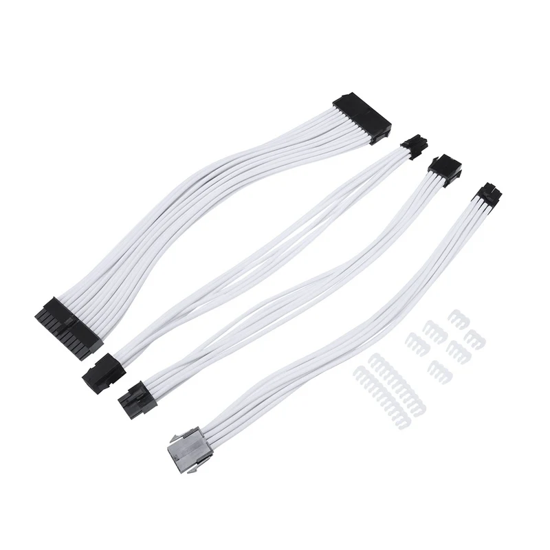 Базовый комплект удлинительных кабелей 1 шт. ATX 24Pin/EPS 4 + 4pin/PCI E 8Pin/PCI 6Pin