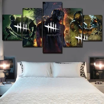 

Hot Selling 5 Pieces Home Decor Print oil painting Wall Art Decorations Wall Canvas, Game Dead by Daylight