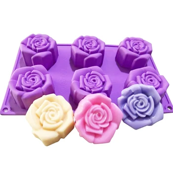 

3D Rose Flower Silicone Cake Mousse Mold Chocolate Ice Cube Soap Fondant Candle Moulds Cake Decorating Tools Bakeware Cookie