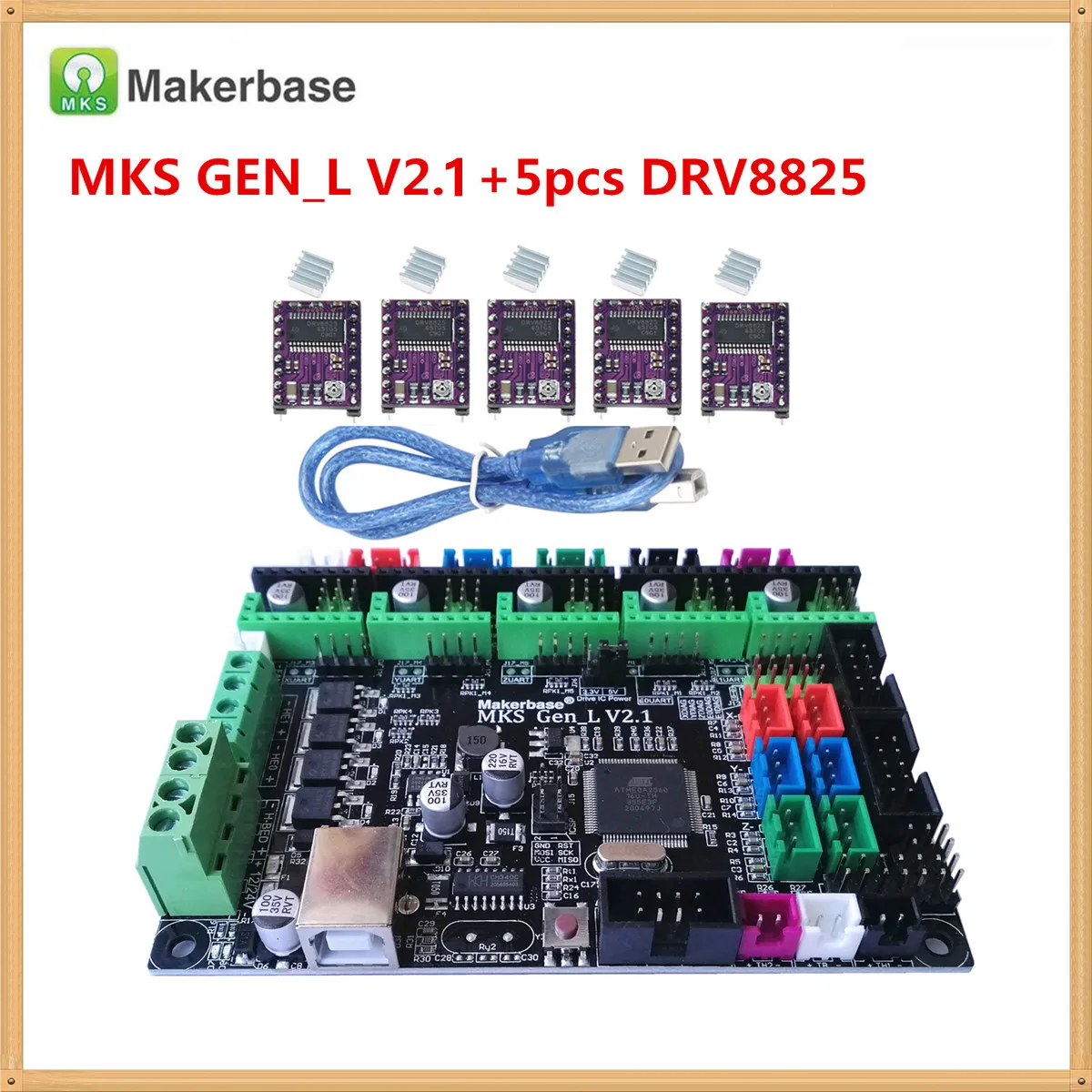MKS GEN L V2.1 материнская плата 3D Принтер Панель управления картами поддержка a4988 DRV8825